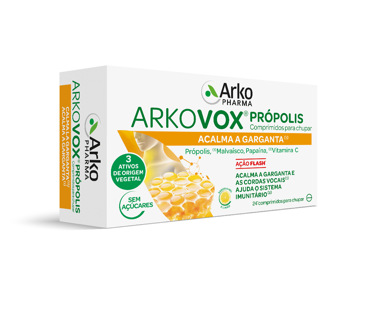 Arkovox Própolis + Vit C Mel/Limão 24 comprimidos