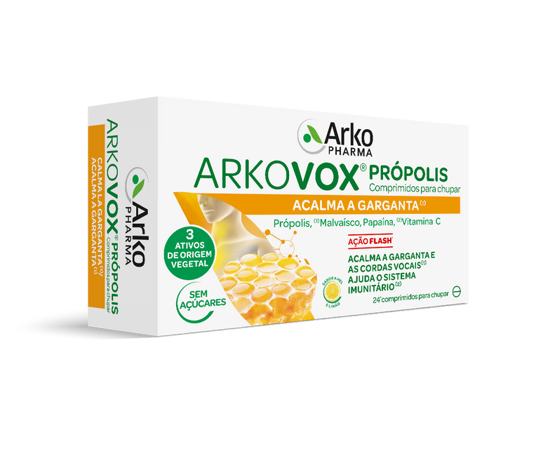 Arkovox Própolis + Vit C Mel/Limão 24 comprimidos