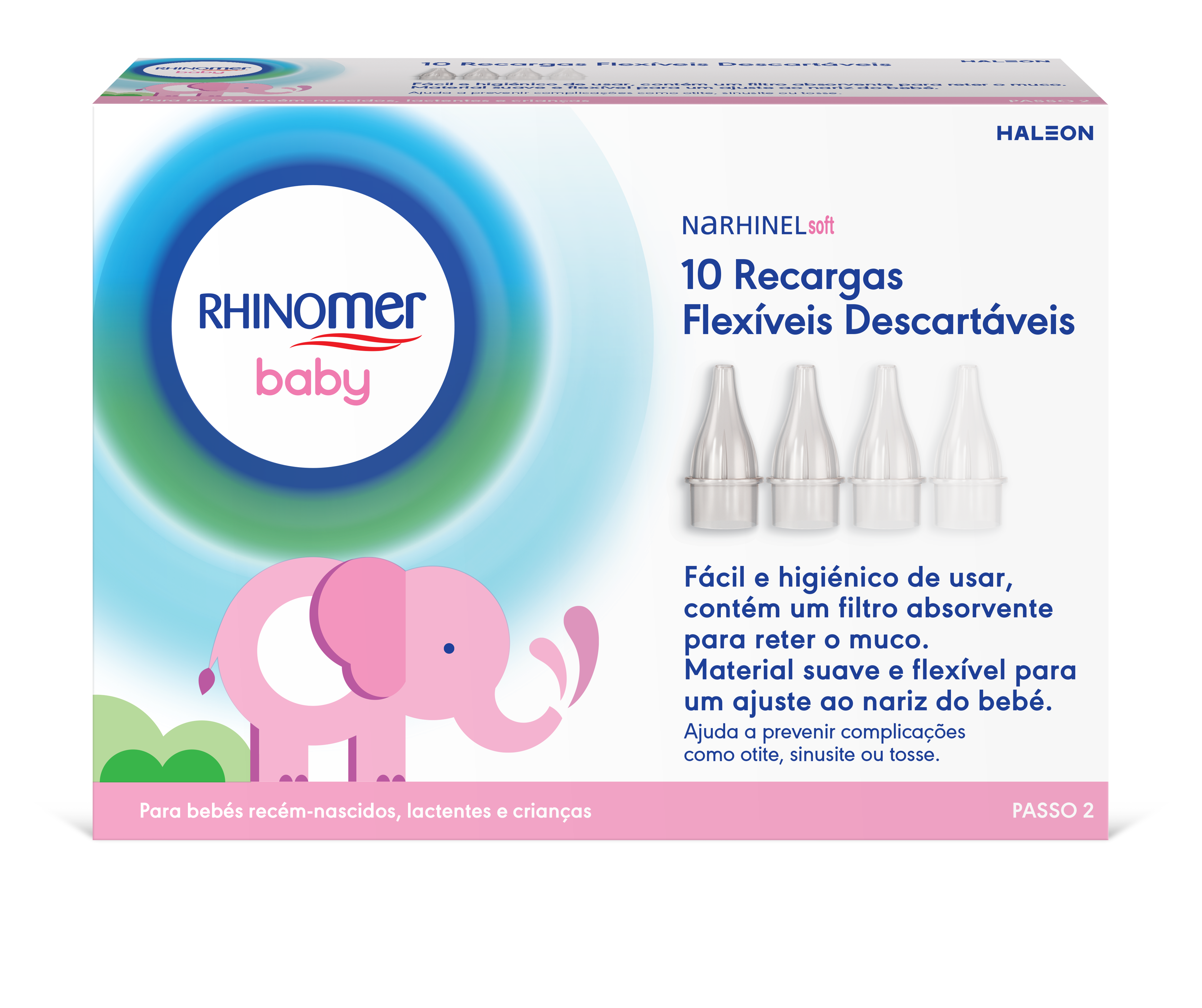 Rhinomer baby Narhinel soft Recargas flexíveis descartáveis, Caixa 10Unidade(s)
