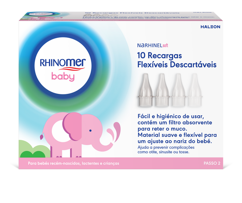 Rhinomer baby Narhinel soft Recargas flexíveis descartáveis, Caixa 10Unidade(s)