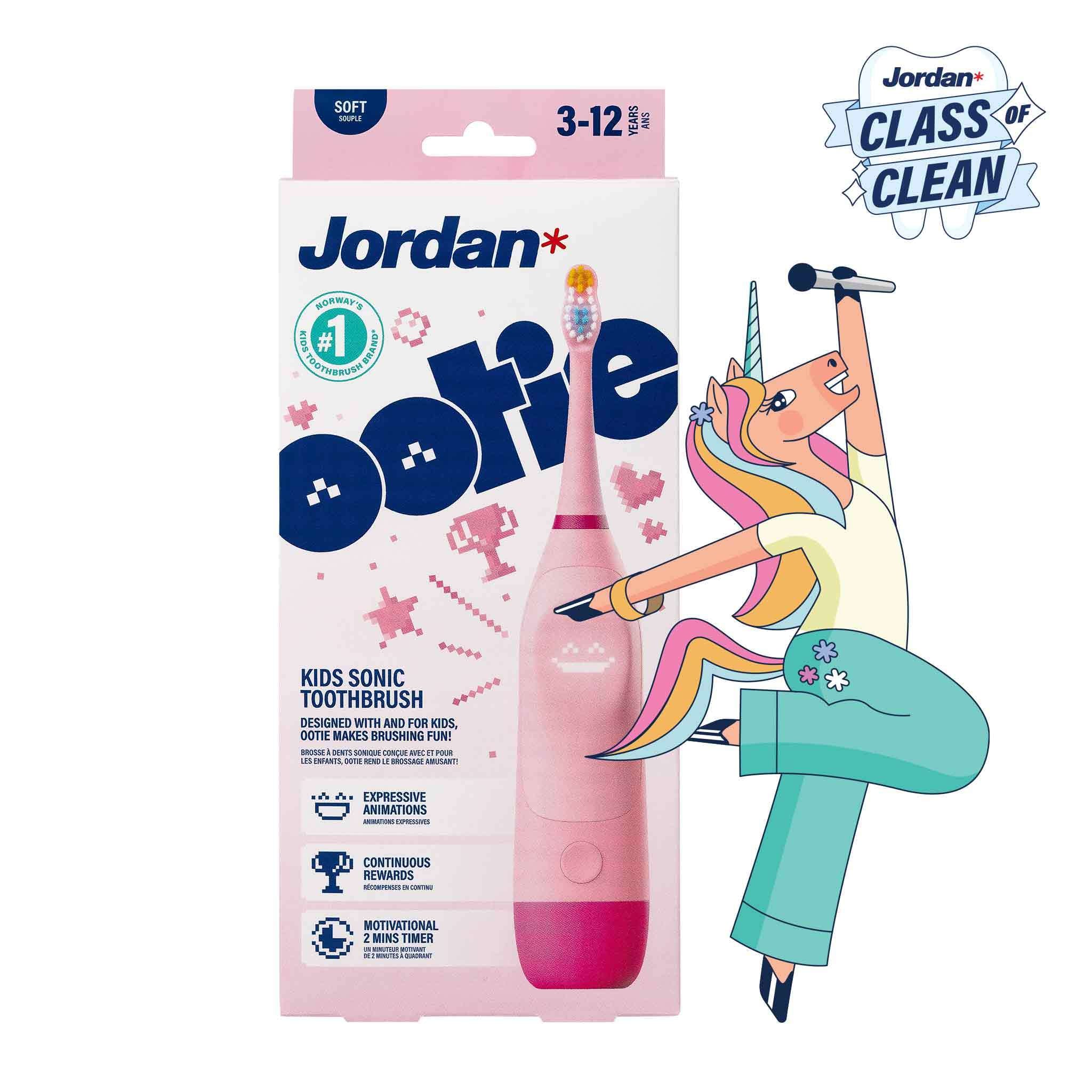 Jordan Kids Escova de Dentes Elétrica Ootie Rosa 3-12A