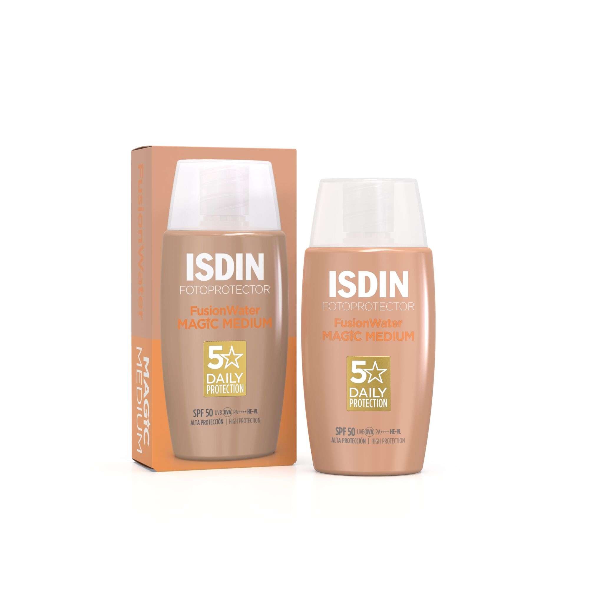 ISDIN Fotoprotector Fusion Water Color MEDIUM SPF50 50ML - Protetor solar facial com cor