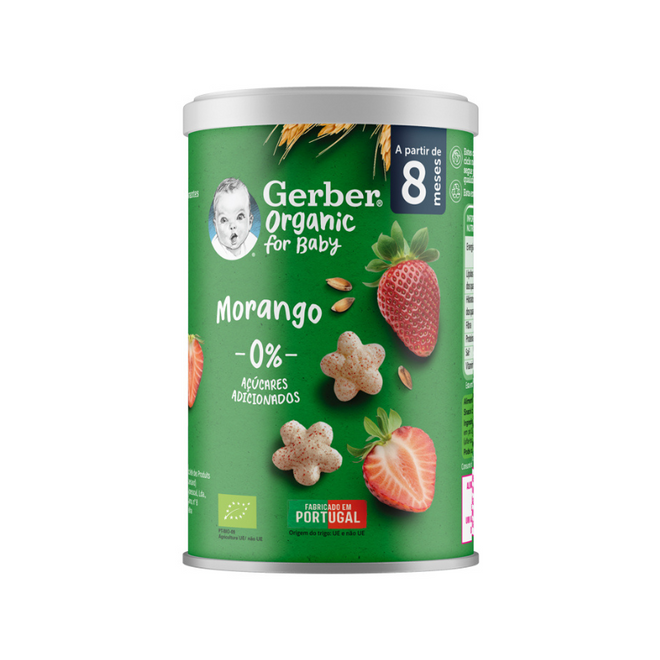 Gerber Organic Snack Morango 35g +8M