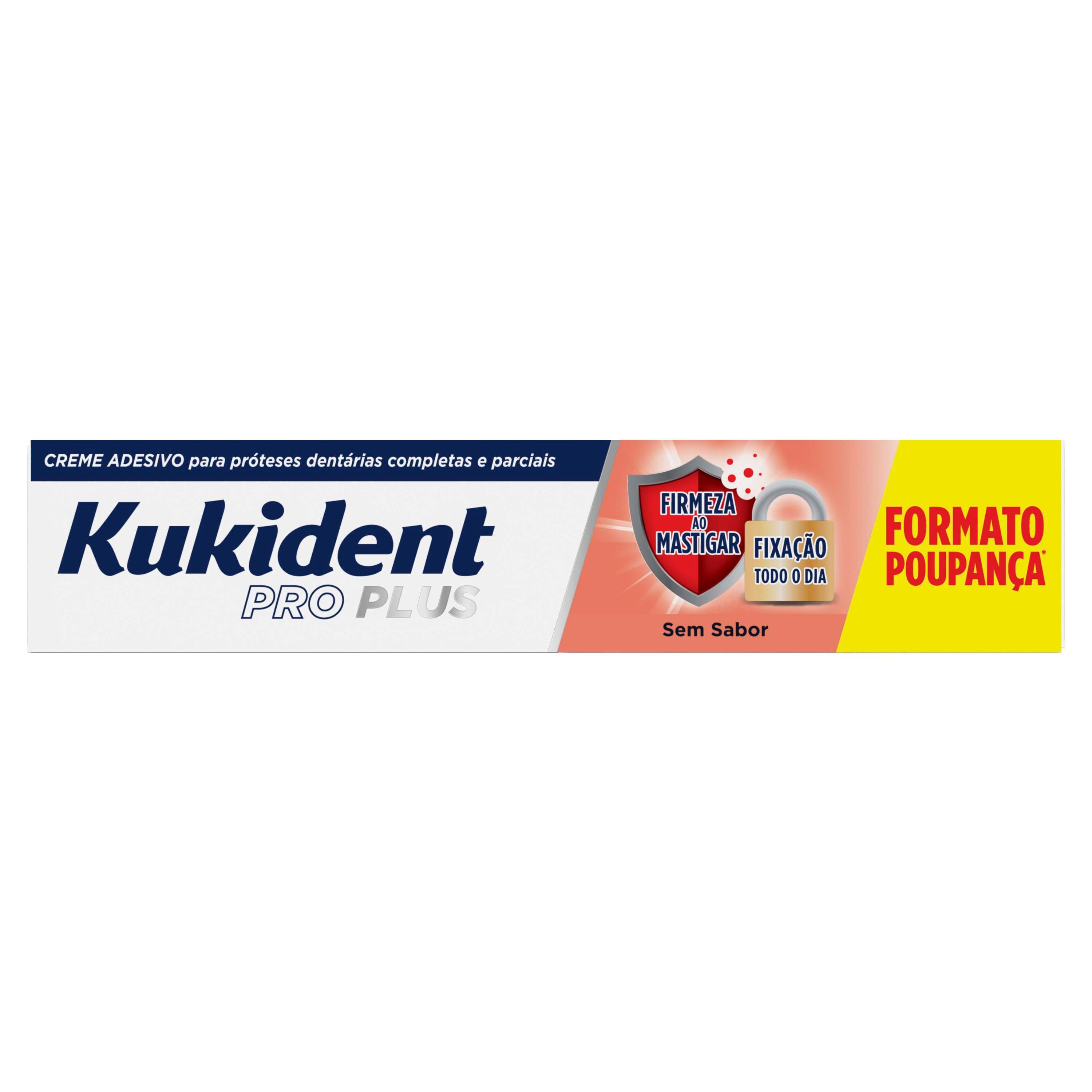 Kukident Pro Plus Firmeza Mastigar Creme Adesivo s/ Sabor - 57g