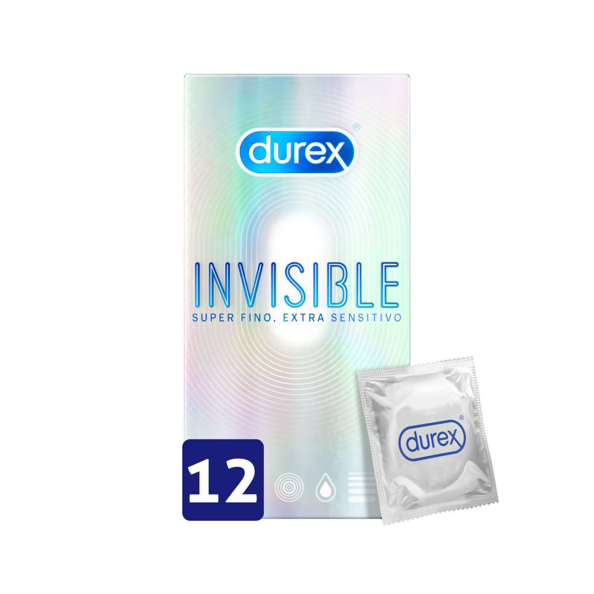 Durex Preservativos Invisible Extra Lubrificado 12 unidades