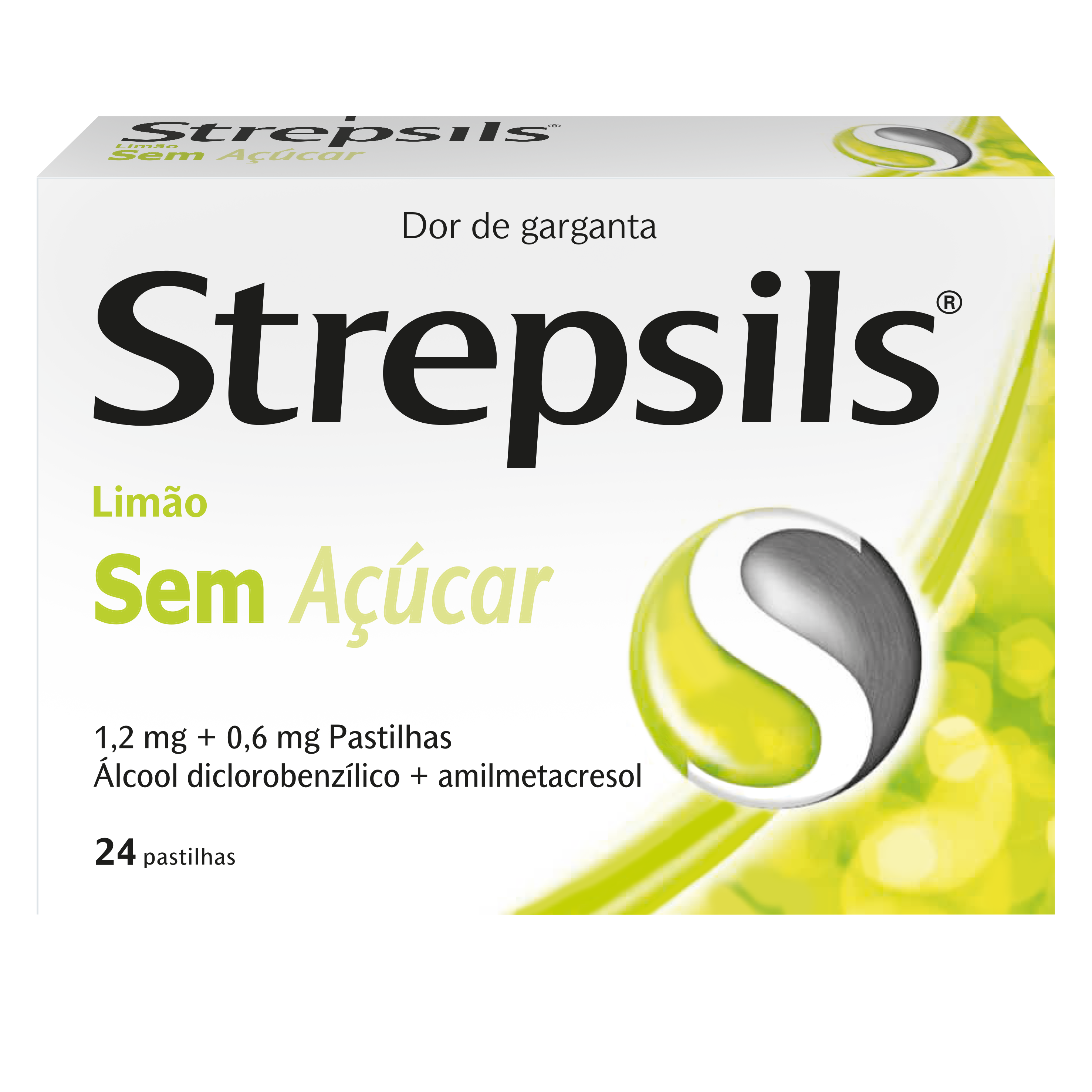 Strepsils Limão Sem Açúcar 24 pastilhas