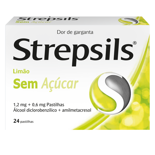 Strepsils Limão Sem Açúcar 24 pastilhas