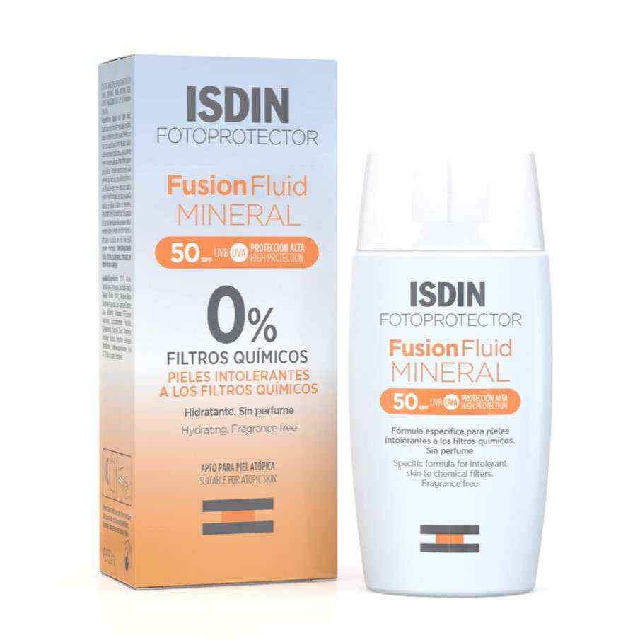 ISDIN Fotoprotector Fusion Fluid Mineral SPF50 50ML- Protetor solar facial para pele muito sensível