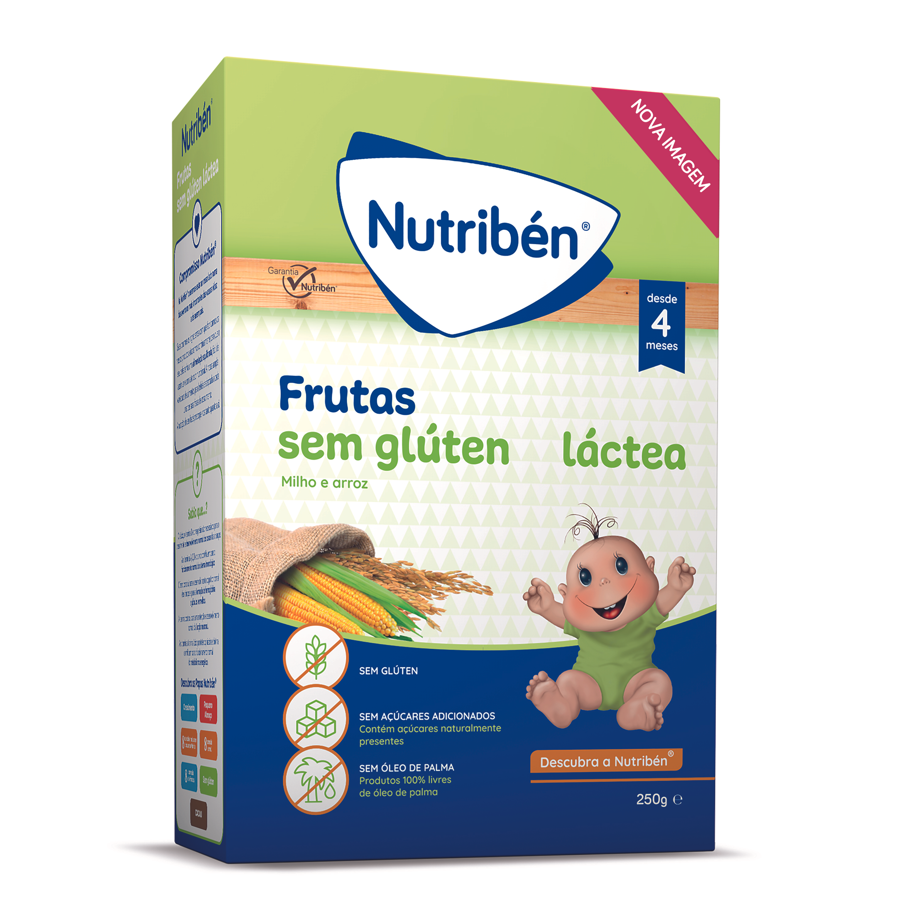 Nutribén Papa Frutas sem Glúten Láctea 4M+ 250g