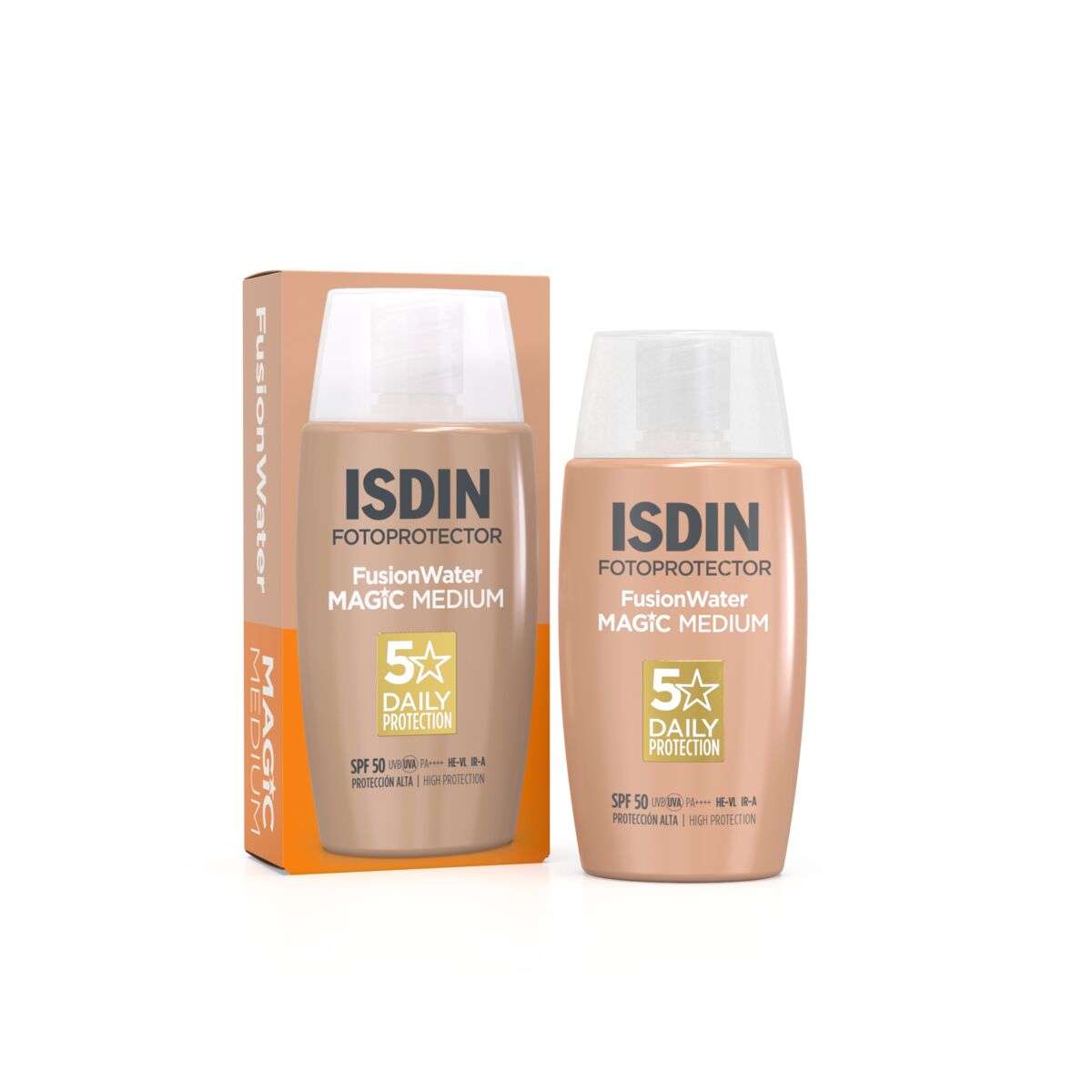 ISDIN Fotoprotector Fusion Water Magic Color MEDIUM SPF50 50ML - Protetor solar facial com cor