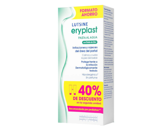Lutsine Eryplast Pasta Água 2 x 125g - 40% 2ª Unid