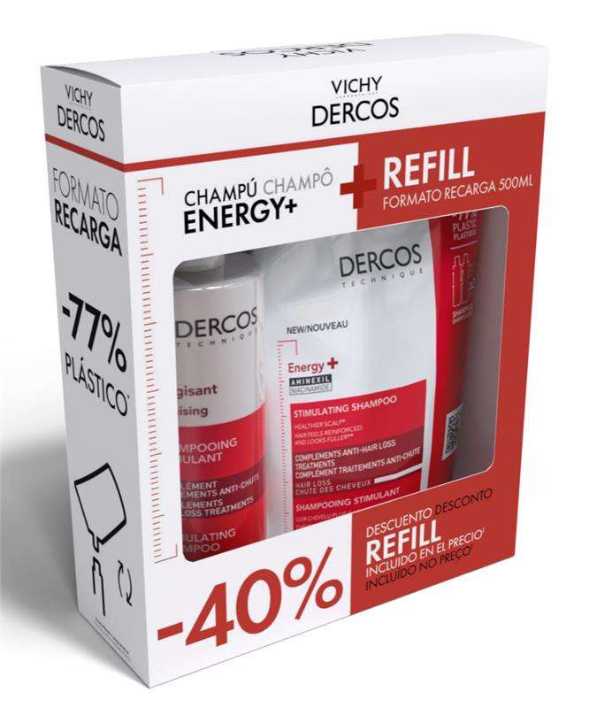 Dercos Champô Estimulante 400ml + Refill 500ml (-40%)