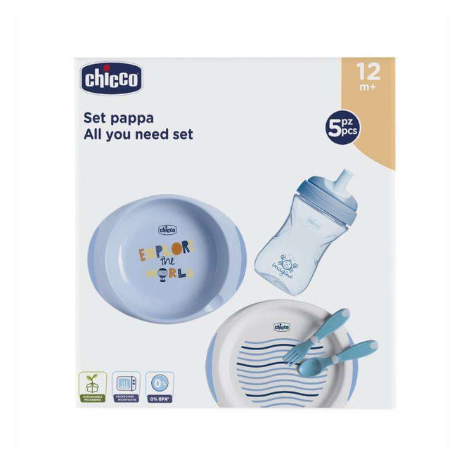 Chicco Conjunto Papa Menino Garfo + Faca + Copo + Prato 2 Unidades 16-36M