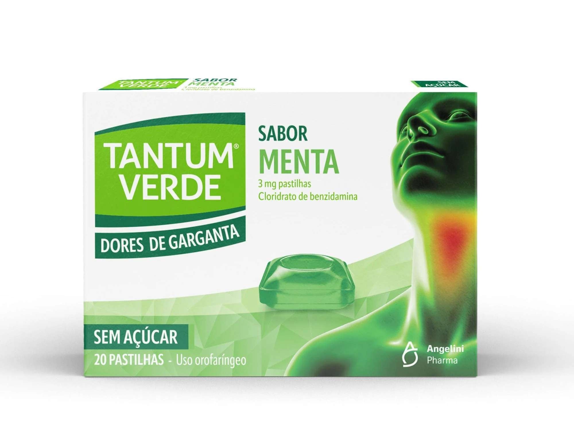 Tantum Verde Menta  3mg menta sem açúcar 20un