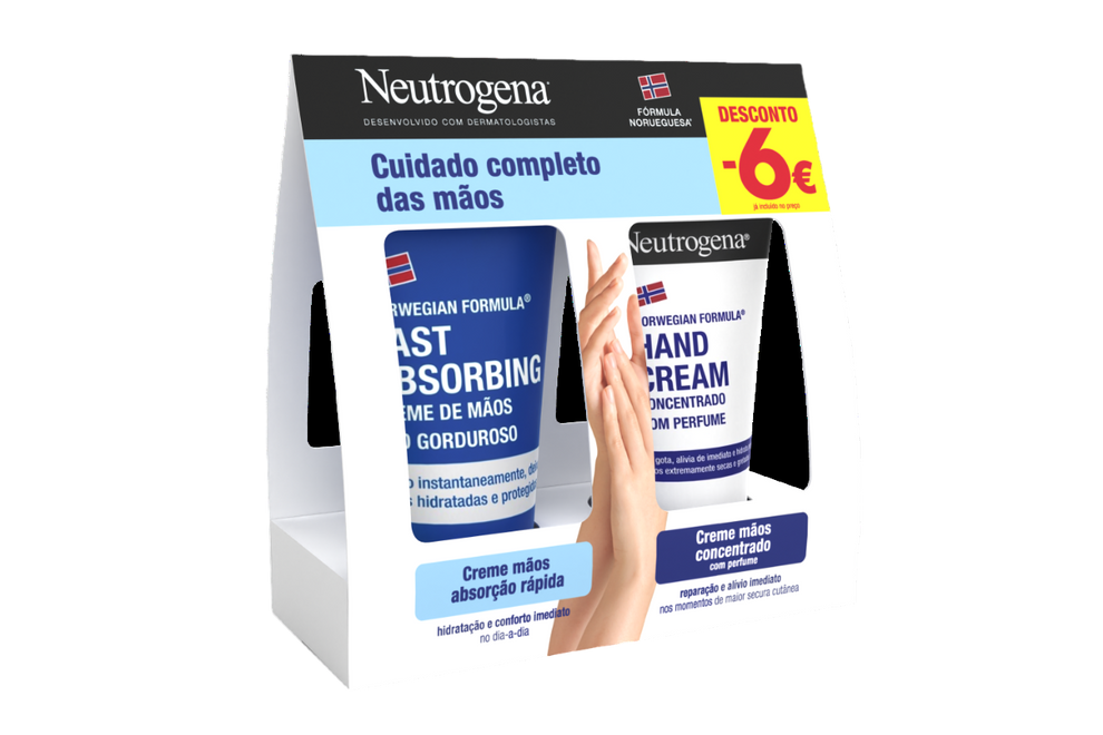 Neutrogena Mãos Creme Textura Ligeira 75ml + Creme Concentrado 50ml com desconto de 6€