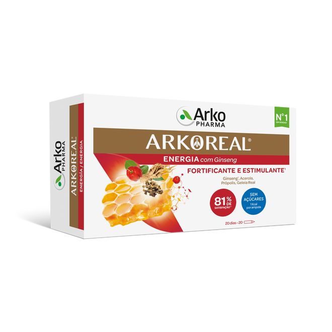 Arkoreal Geleia Real + Ginseng 20 amp.
