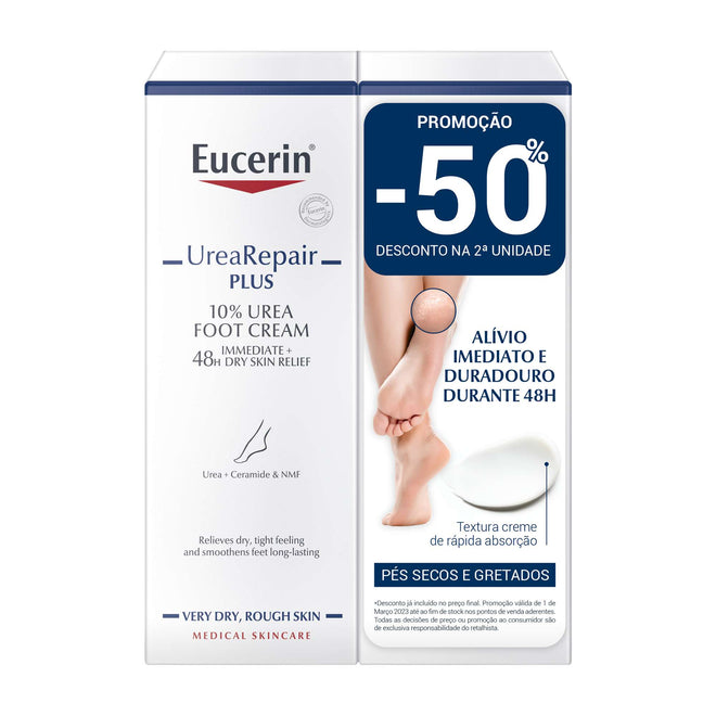 Eucerin UreaRepair Plus Creme de Pés 10% Ureia 100ml com desconto de 50% na 2ª unidade