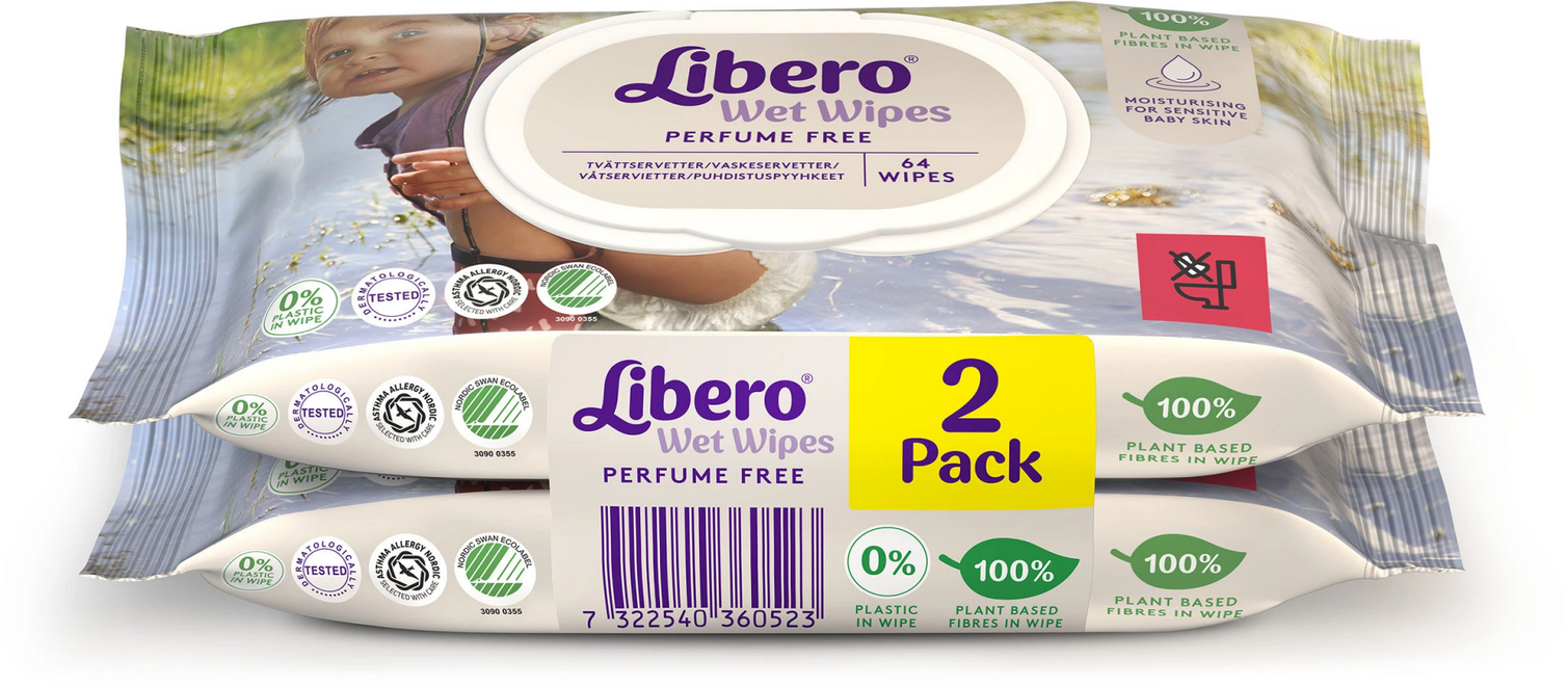 Libero Wet Wipe Toalhete Higiene Bebé (x64 unidades) Pack Duplo