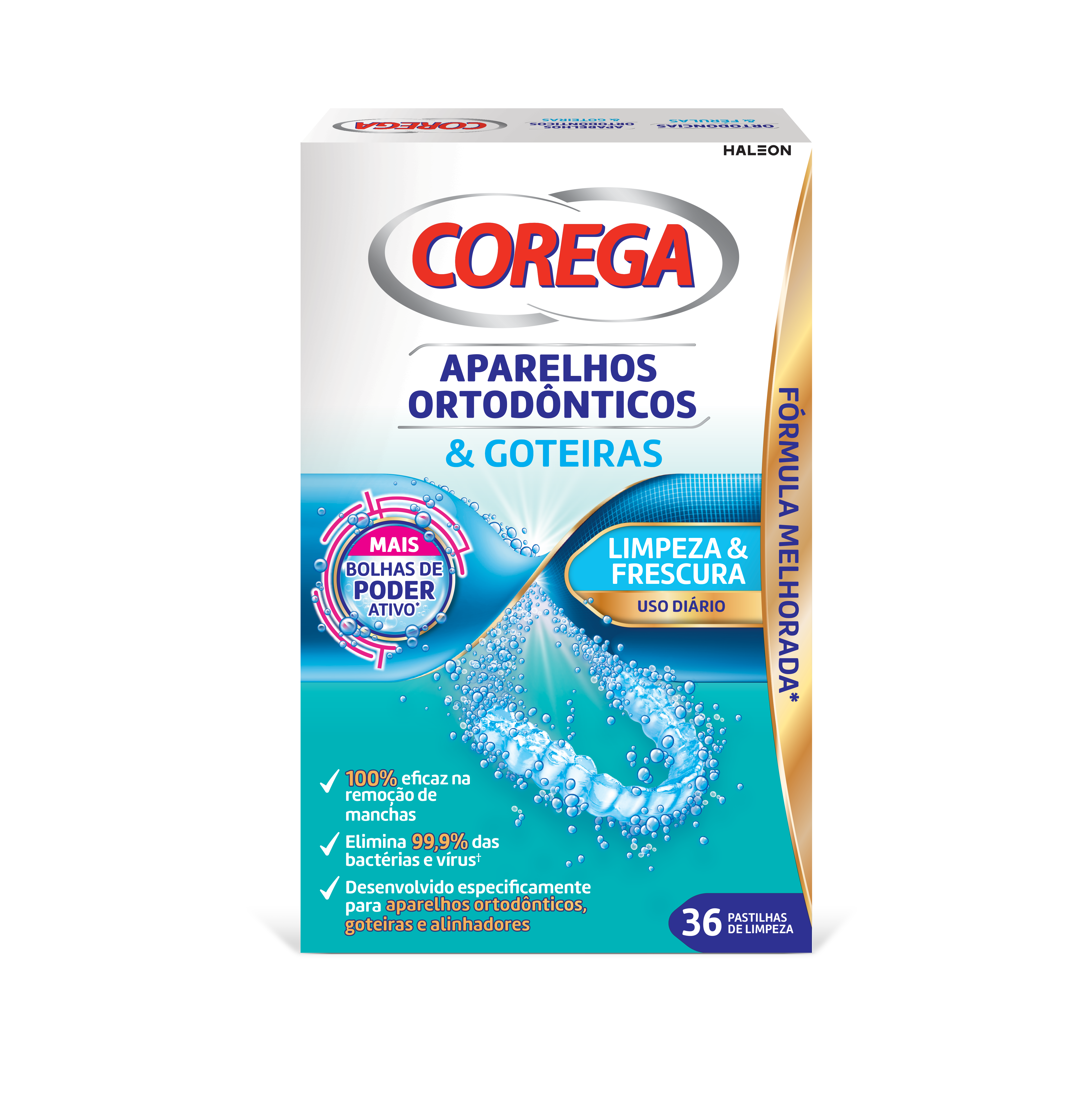 Corega Ortodôntica & Goteiras 36 Pastilhas de Limpeza
