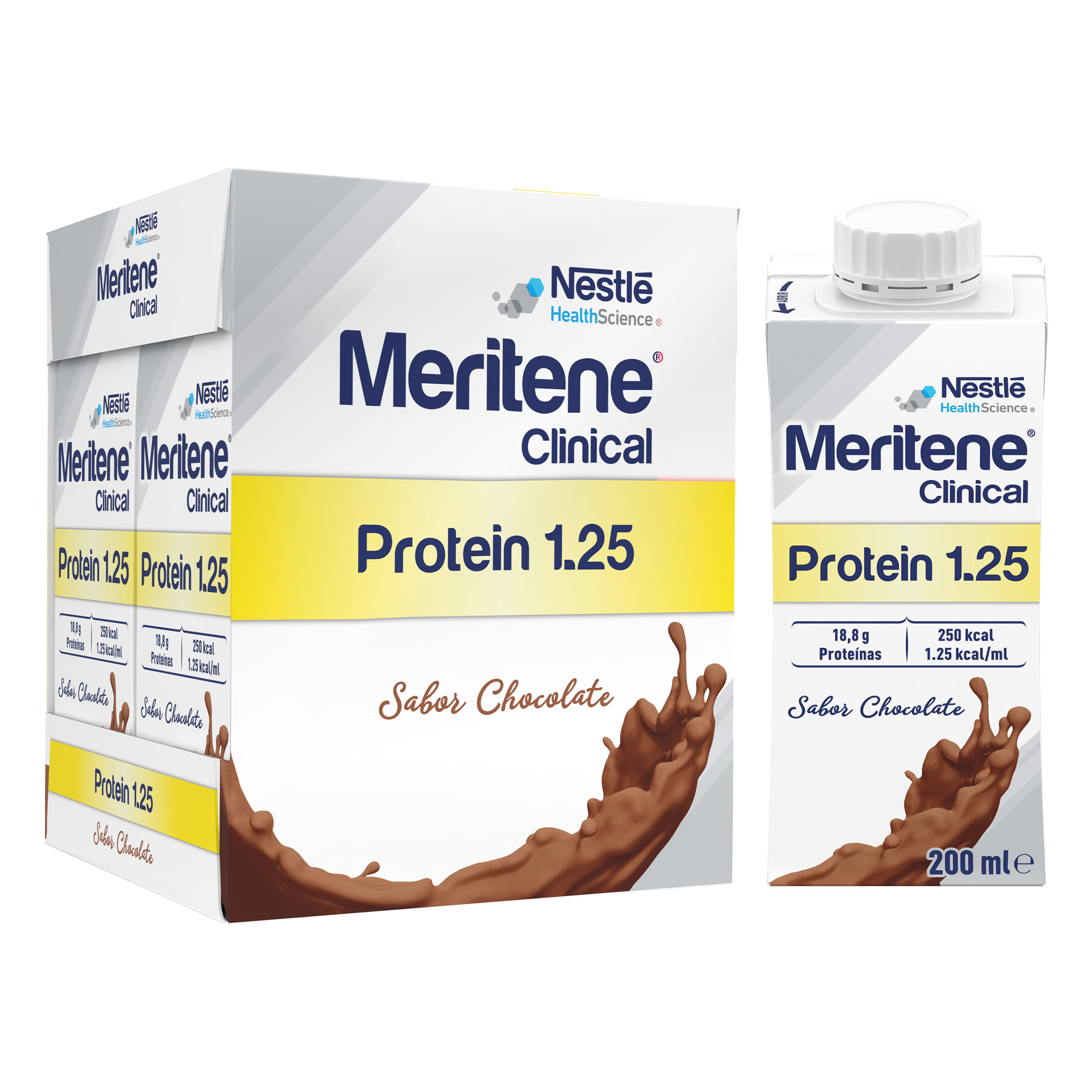 Meritene Clinical Protein 1.25 solução Chocolate - 200ml (x4 unidades)