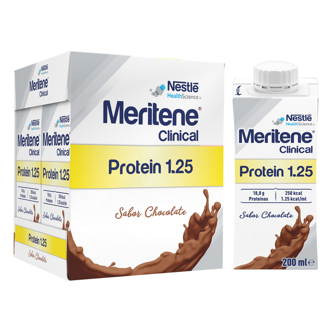 Meritene Clinical Protein 1.25 solução Chocolate - 200ml (x4 unidades)