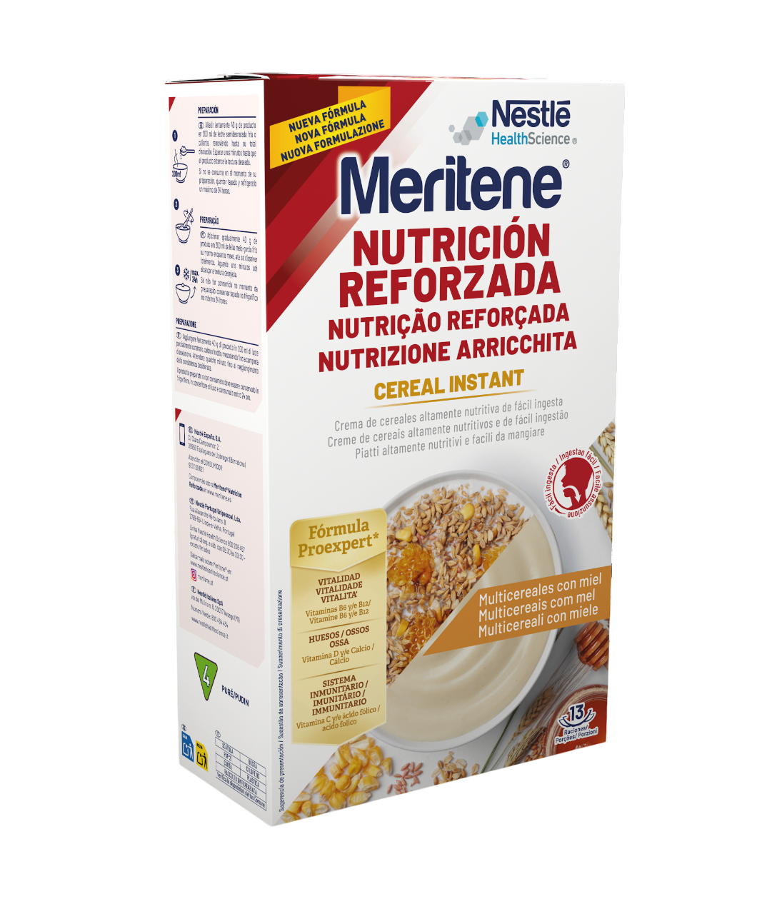 Meritene Cereal Instant Multicereais Com Mel 520g