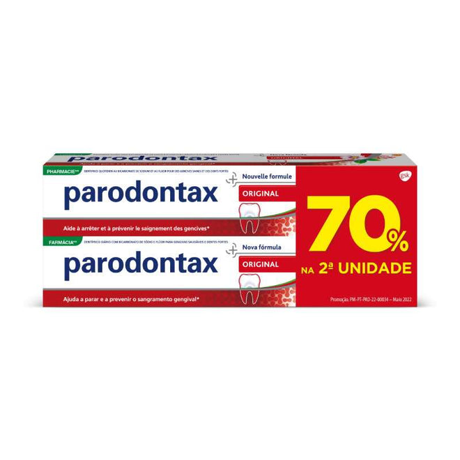 Parodontax Original Pasta de Dentes 2x75ml com desconto de 70% na 2ª unidade