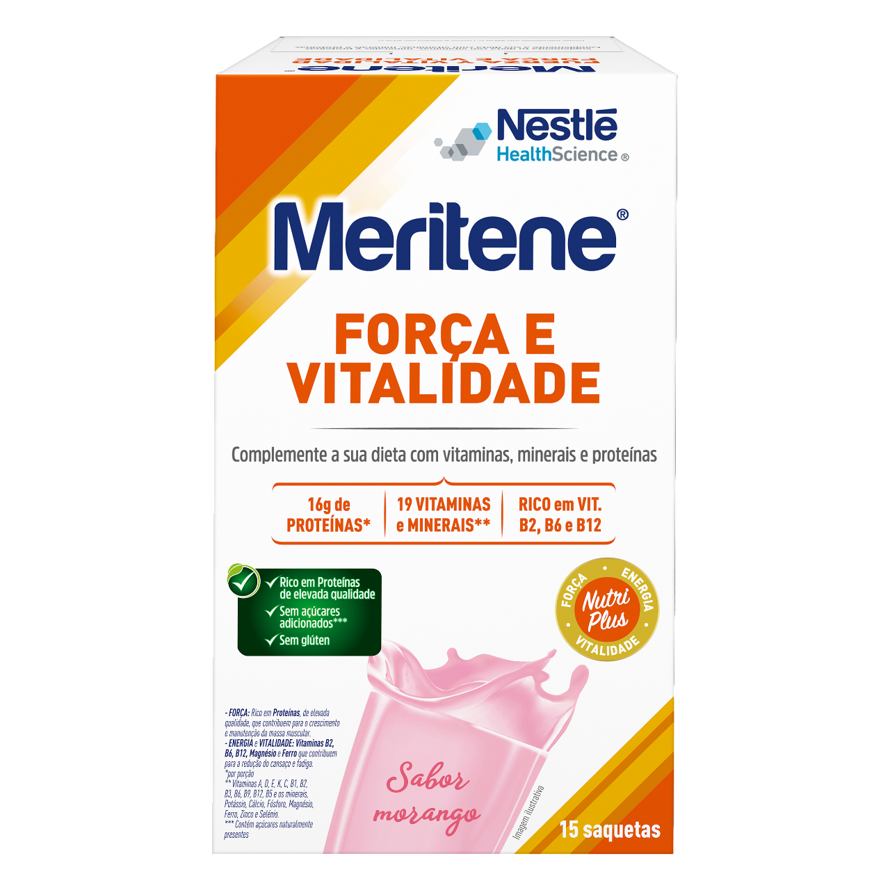 Meritene Força e Vitalidade Morango Saquetas 15x30g