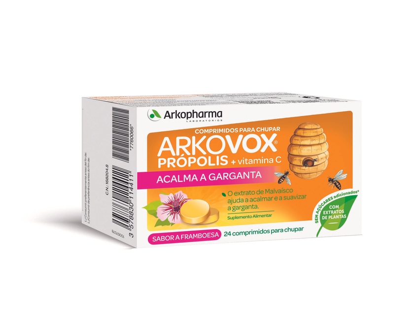 Arkovox Própolis + Vit C Framboesa 24 comprimidos
