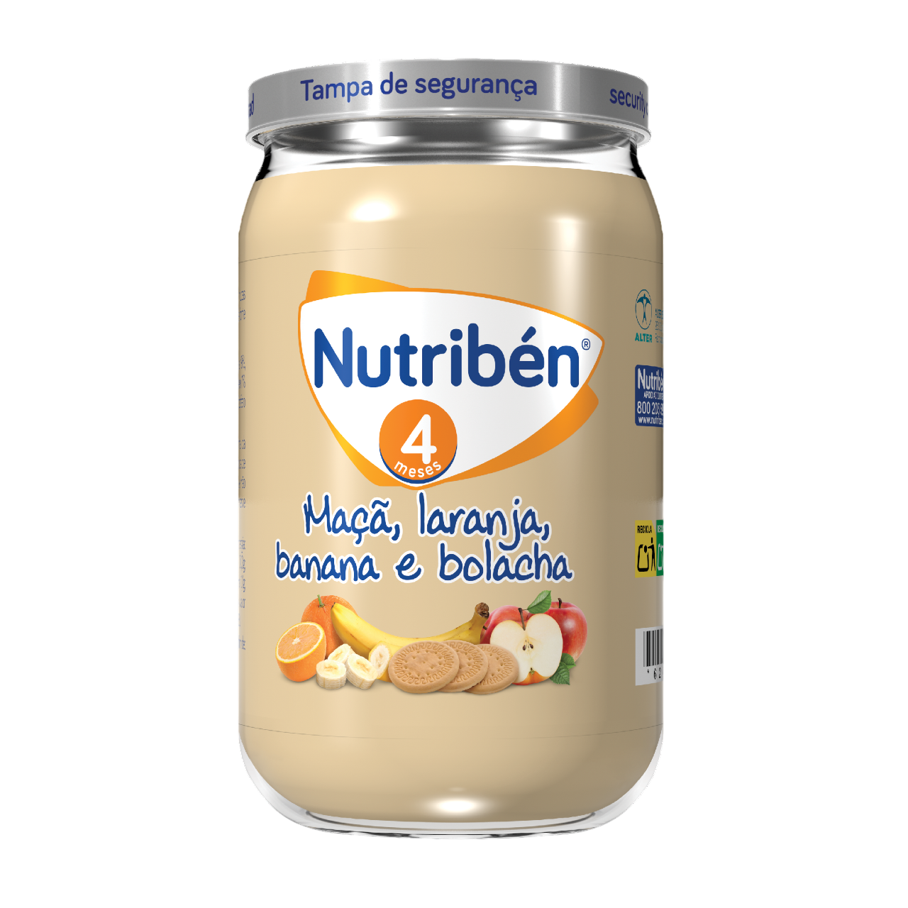 Nutribén Boião 4 Maçã Laranja Banana Bolacha 235g