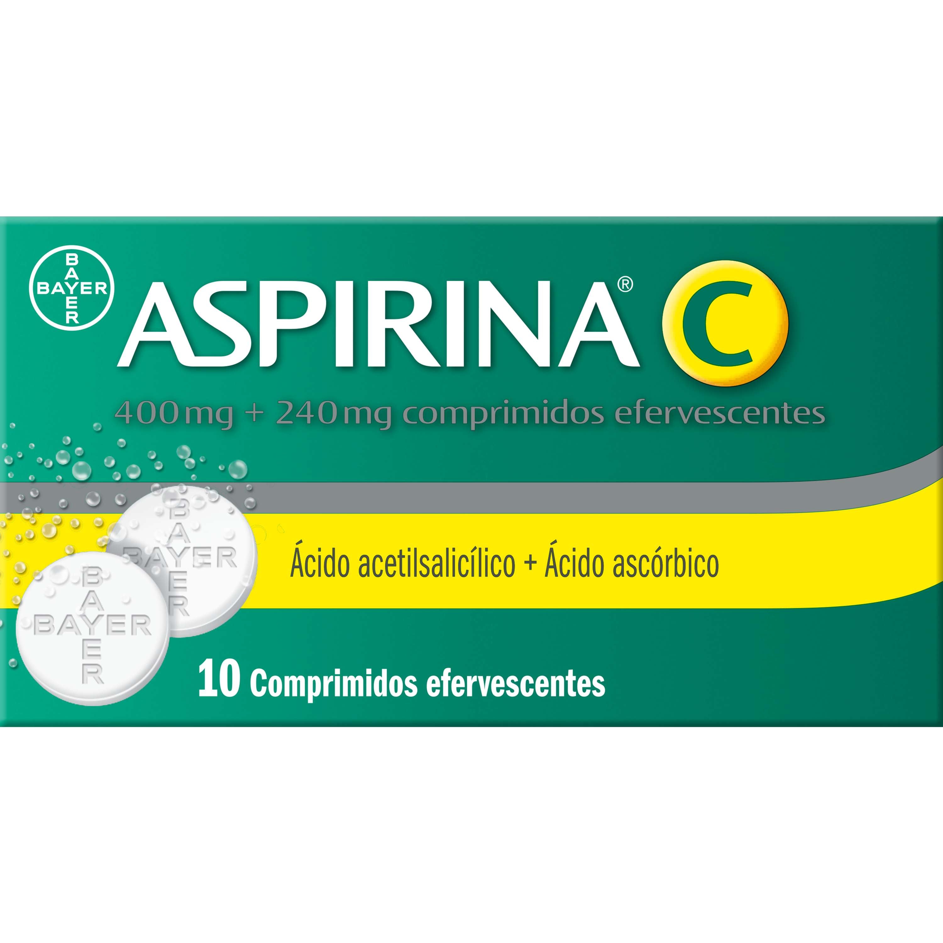 ASPIRINA C, 400/240 MG X 10 COMP EFERV ACETILSALICILICO (ACIDO) 