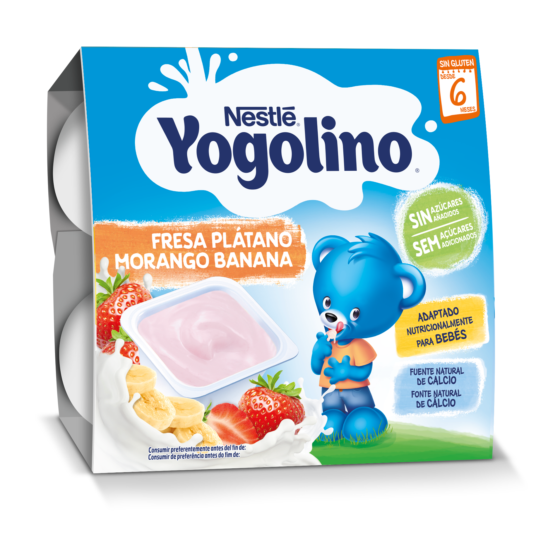 Nestlé Yogolino Morango Banana 6M+ 100g x4 