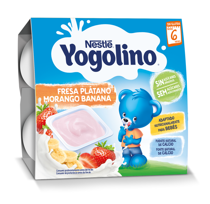 Nestlé Yogolino Morango Banana 6M+ 100g x4 