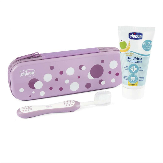 Chicco Primeiro Conjunto Higiene Oral Lilás 6M+