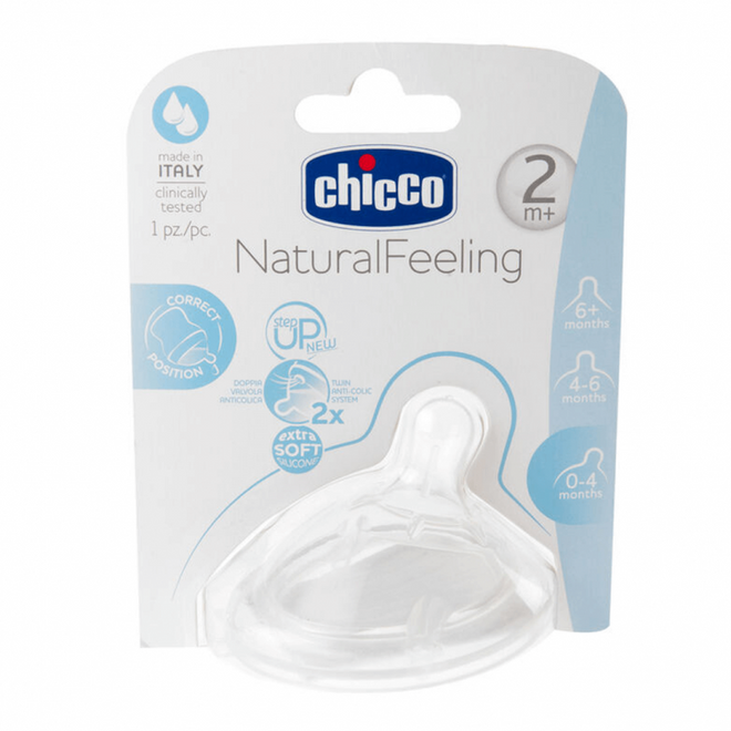 Chicco Tetina Silicone NaturalFeeling Fluxo Médio 2M+