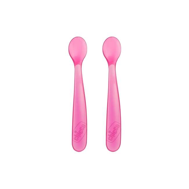 Chicco Colher Silicone 6m+ Rosa x2