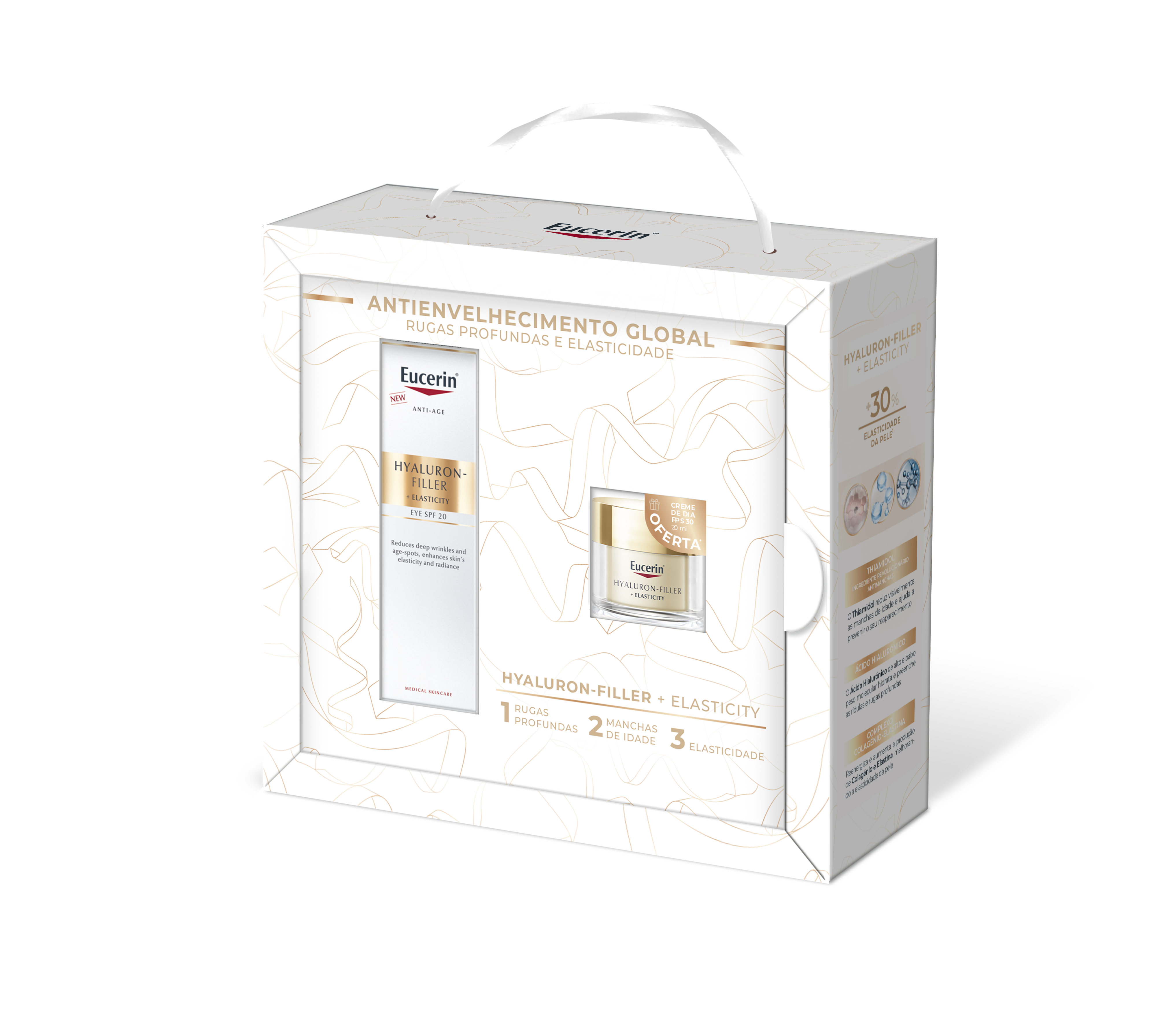 Eucerin Coffret Hyaluron- Filler Elasticity Olhos FPS20 15ml + Oferta Creme de Dia 20ml