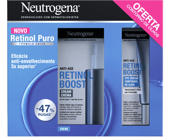 Neutrogena Retinol Boost Creme com oferta de Creme Contorno de Olhos