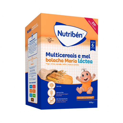 Nutribén Farinhas Multicereais Mel Bolacha Maria 600g