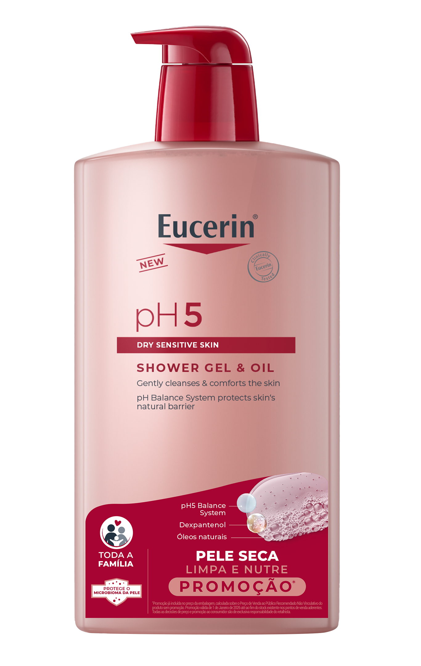 Eucerin pH5 Gel & Óleo Duche - 1L PROMO