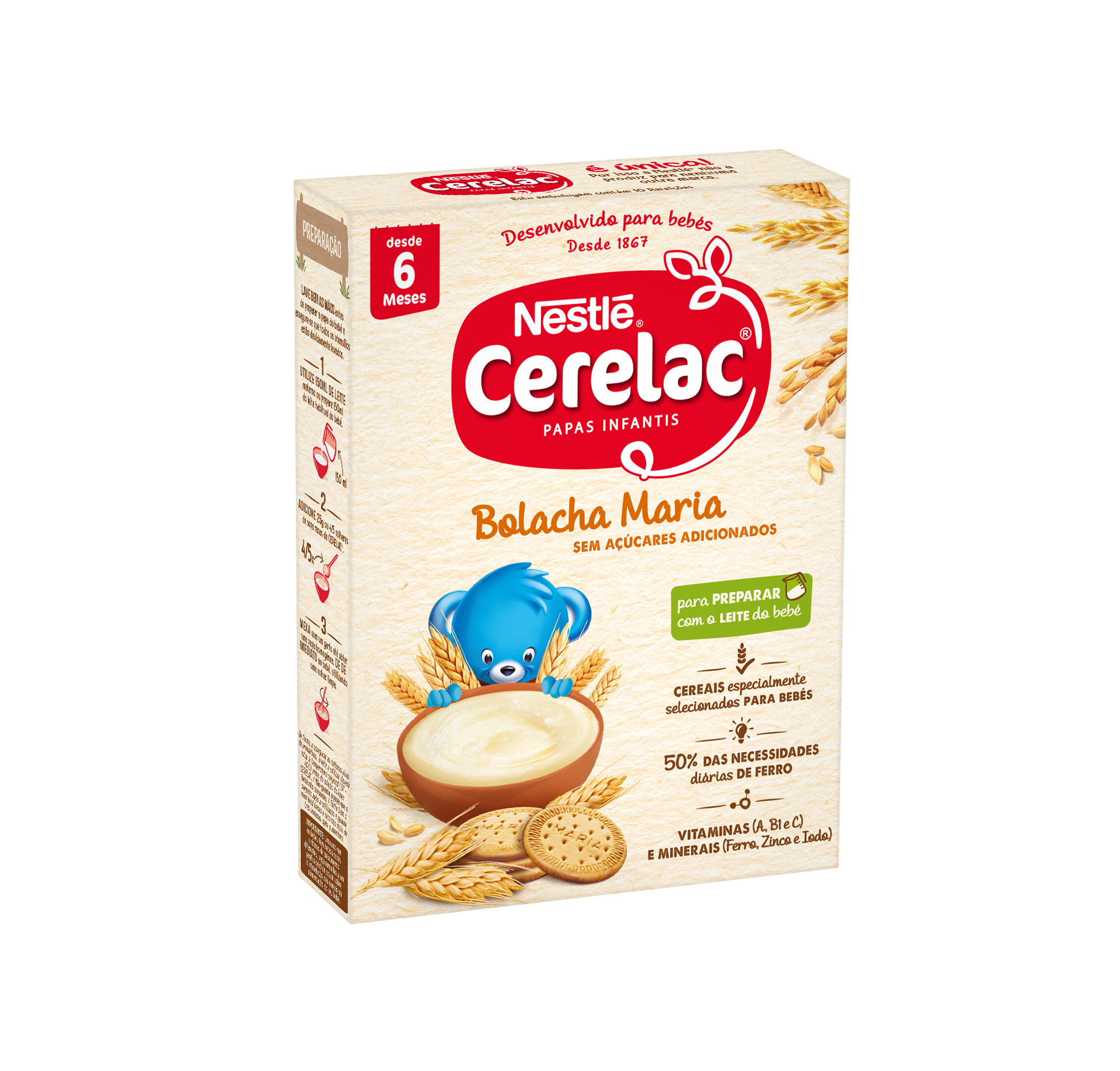 Nestlé Cerelac Bolacha Maria Não-Láctea 6M+ 250g 