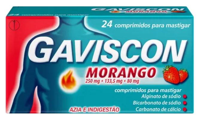 Gaviscon Morango - 250/133,5/80 mg (x48 comprimidos mastigaveis)