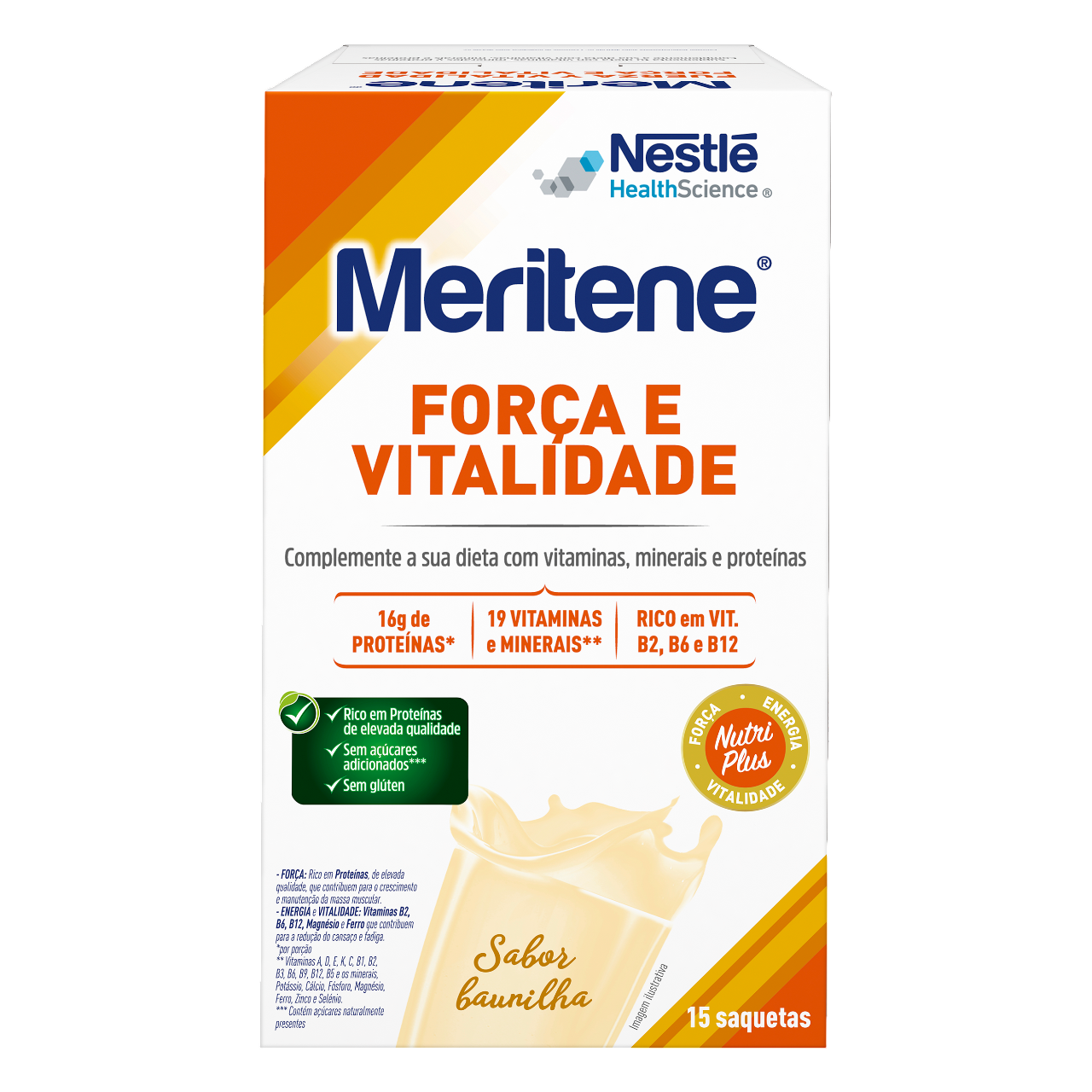 Meritene Força e Vitalidade Baunilha Saquetas 15x30g