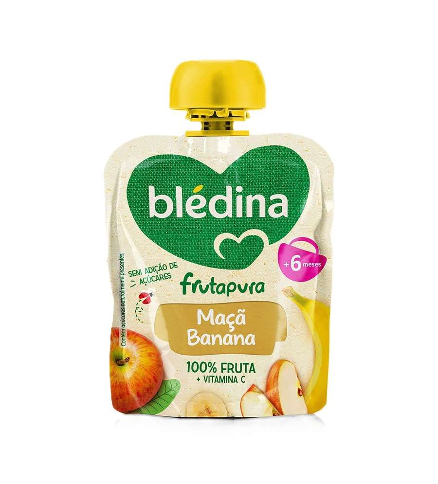 Blédina Frutapura Saqueta Maçã Banana 85g +6M