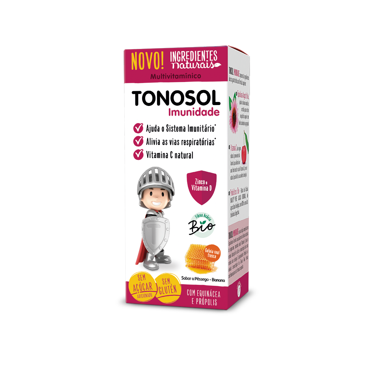 Tonosol Imunidade 150ml - Sabor a Pêssego e Banana