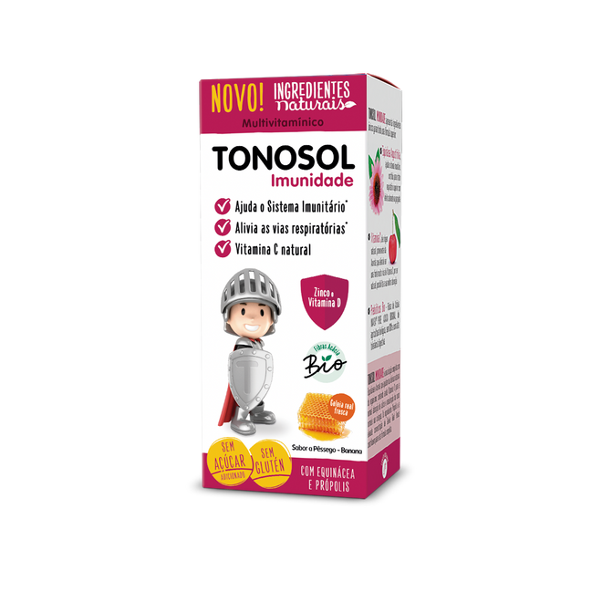 Tonosol Imunidade 150ml - Sabor a Pêssego e Banana