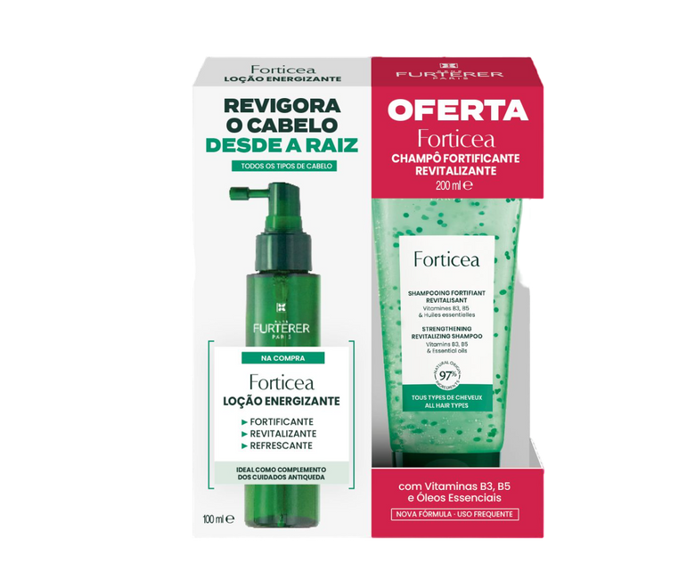 Rene Furterer Forticea Loção Energizante 100ml com oferta de Champô 200mL