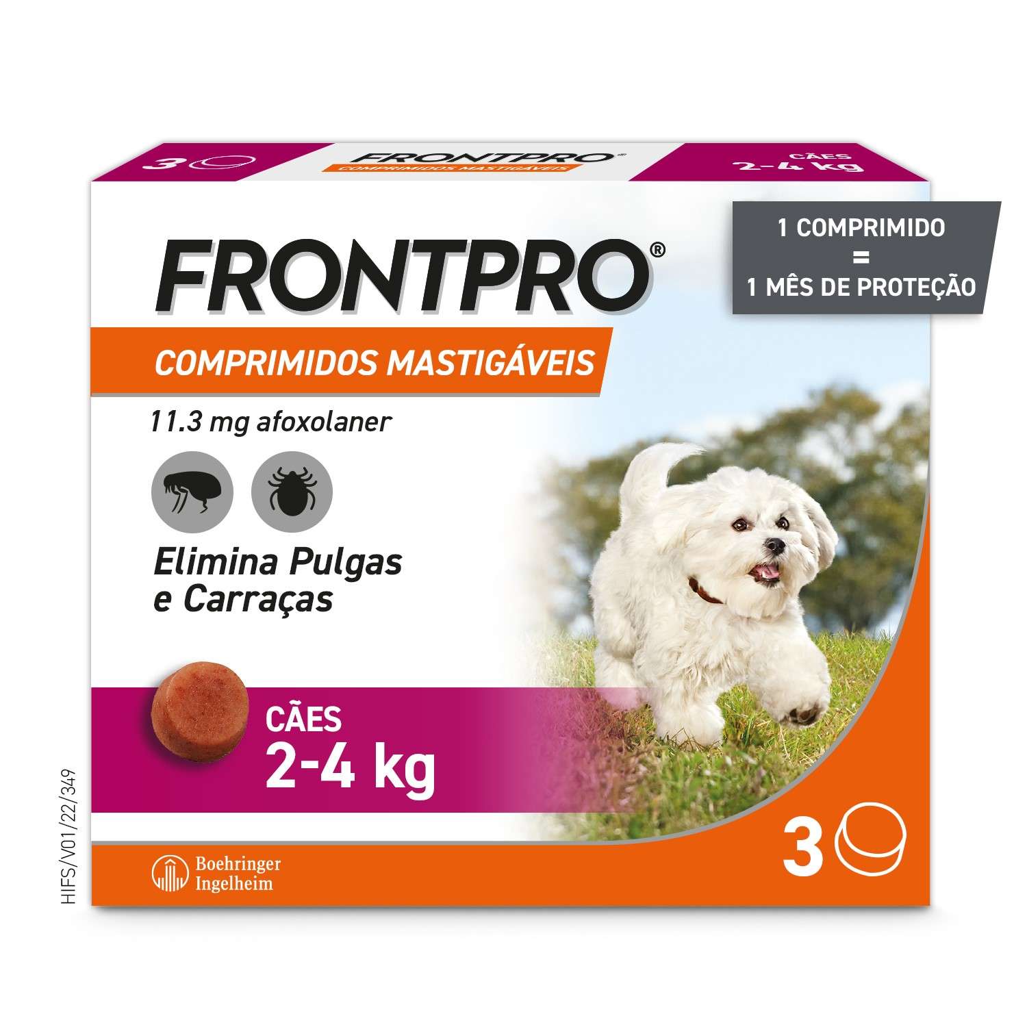 Frontpro 11mg Cães 2-4Kg Comprimidos Mastigáveis x3