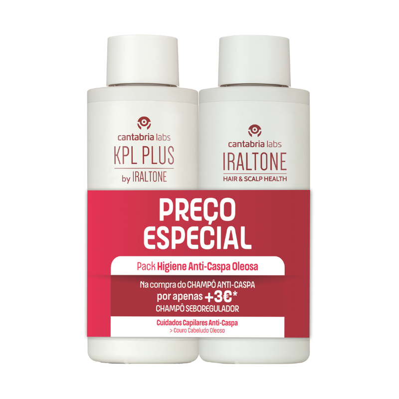KPL Plus Champô Anticaspa Oleosa 200ml + Iraltone Champô Seboregulador 200ml