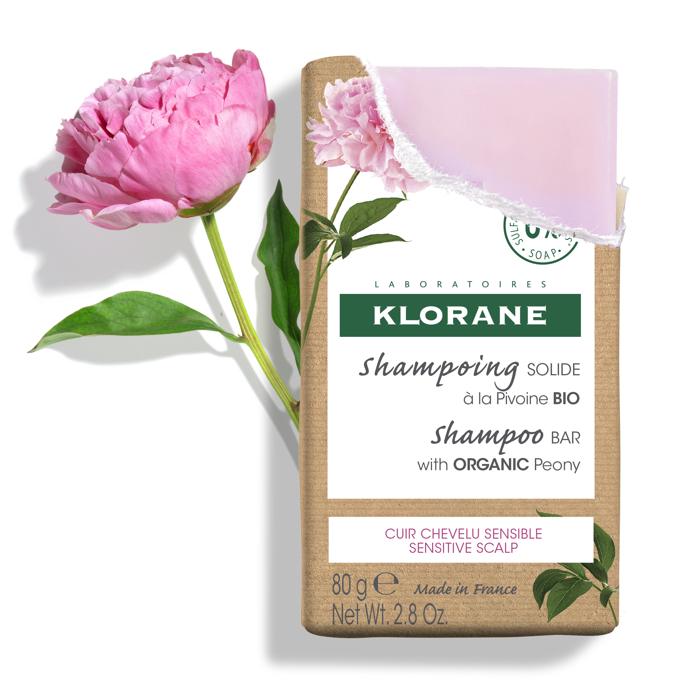 Klorane Peónia Bio Champô Sólido 80g 